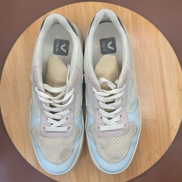 VEJA V-10 SUEDE JADE WHITE MULTICOLOR WOMENS SZ 8 - Picture 9 of 10